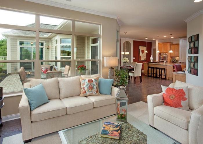 Epcon’s copyrighted open floor plans provide features for wheelchair accessibility.